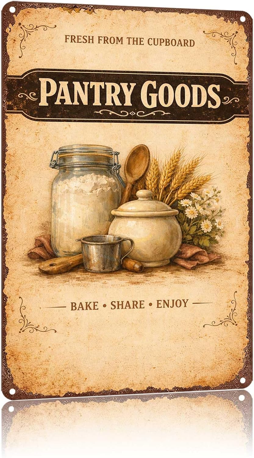 Good Floral & Wedding Decor Supply - Metal Sign Vintage Pantry Goods Baking