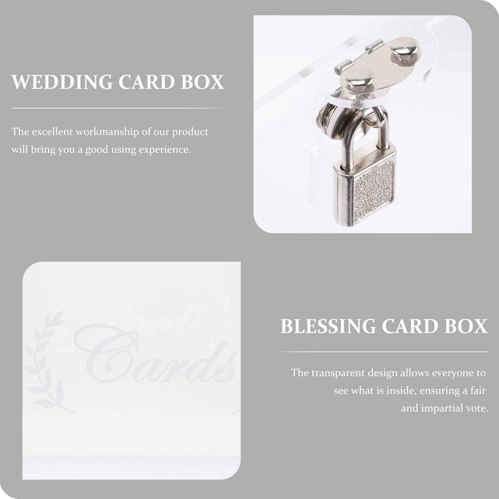 Wedding Card Box - Acrylic Transparent Wedding Card Collection Box